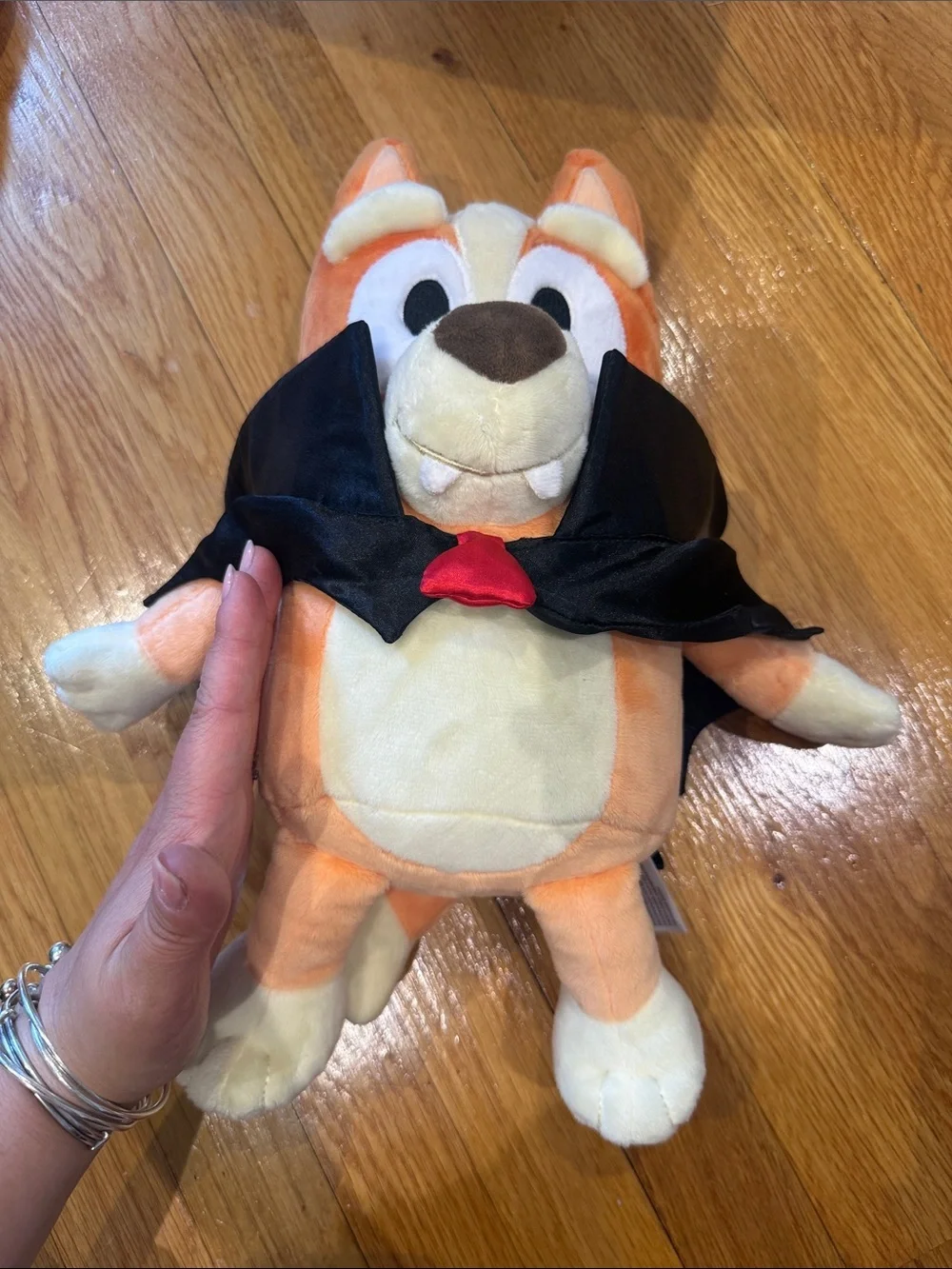 Bluey Bingo plush dressed in a vampire costume